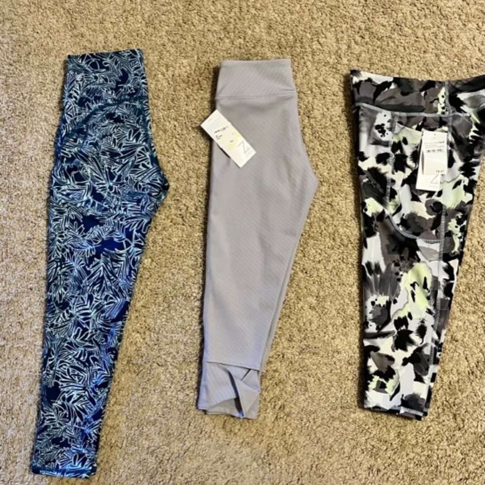 ZELLA BY NORDSTROM: SET OF 3-GIRLS ACTIVE CAPRIS & LEGGINGS-SIZE LG (10/12)